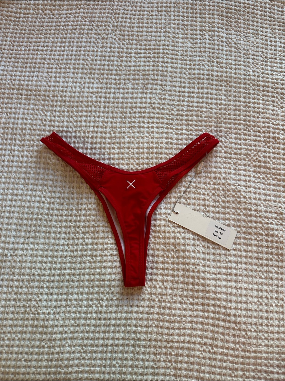 Red Rose Sail Thong Bikini Bottom by Boutine LA NWT - Picture 2 of 4